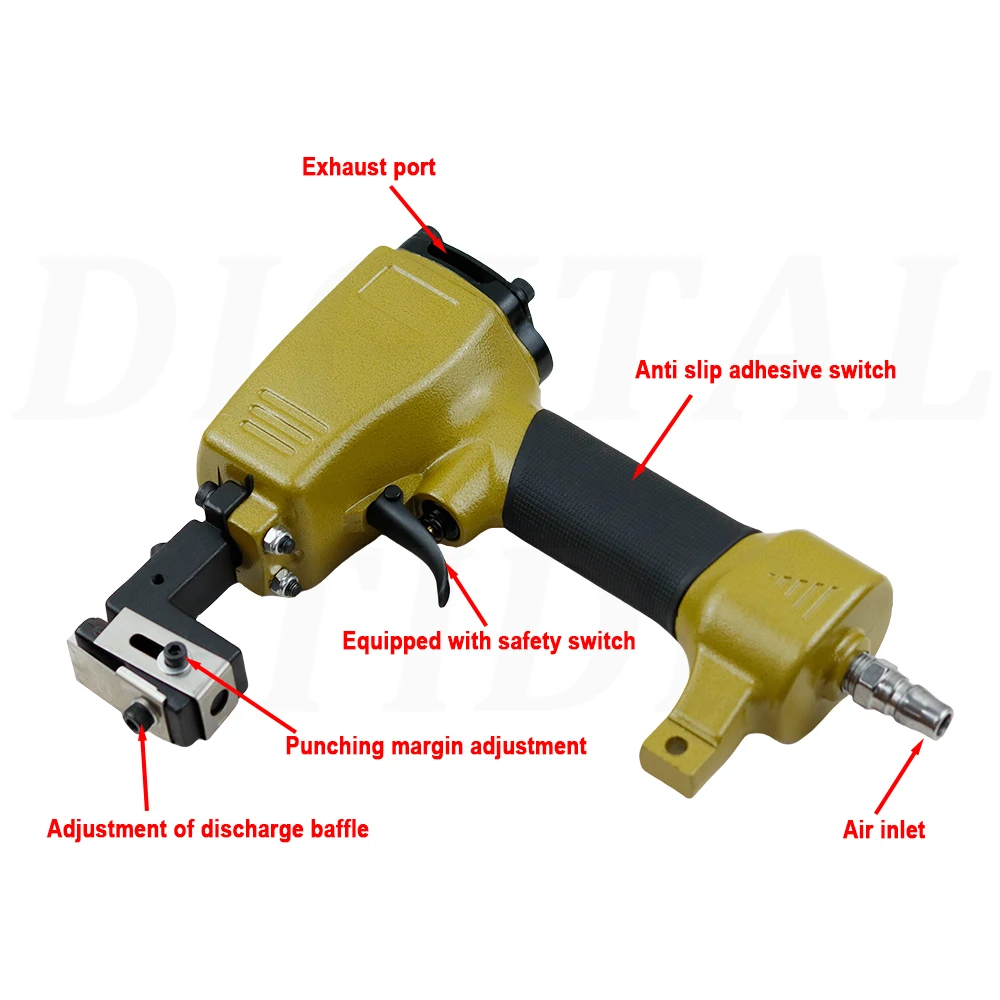 Pneumatische Punch Gun Metall Platte Stanzen Maschine 3,2-6,0 MM Loch Luft Puncher Für Metall Werbung Wort