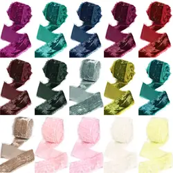 3yards/Roll 40mm Velvet Ribbon Handmade Wedding Party Christmas Ribbon For Gift Bouquet Wrapping DIY Hair Bowknot Sewing Fabric