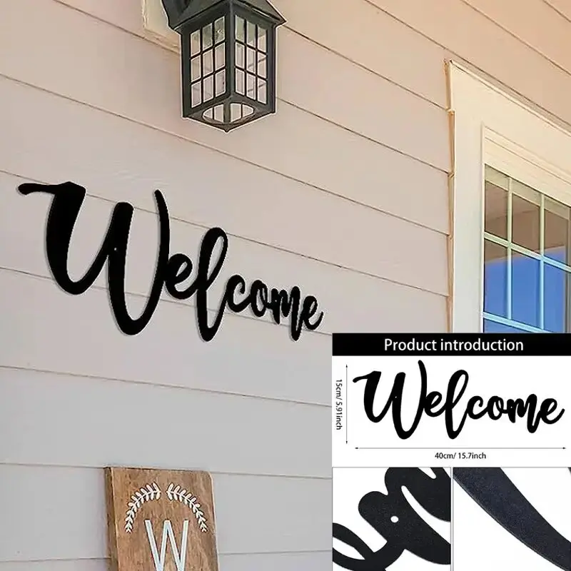 

Hotop Welcome Metal Sign, Welcome Wall Decor, Metal Cut Out Welcome Sign, Welcome Cutout Letters Hanging For Home, Office, Livin