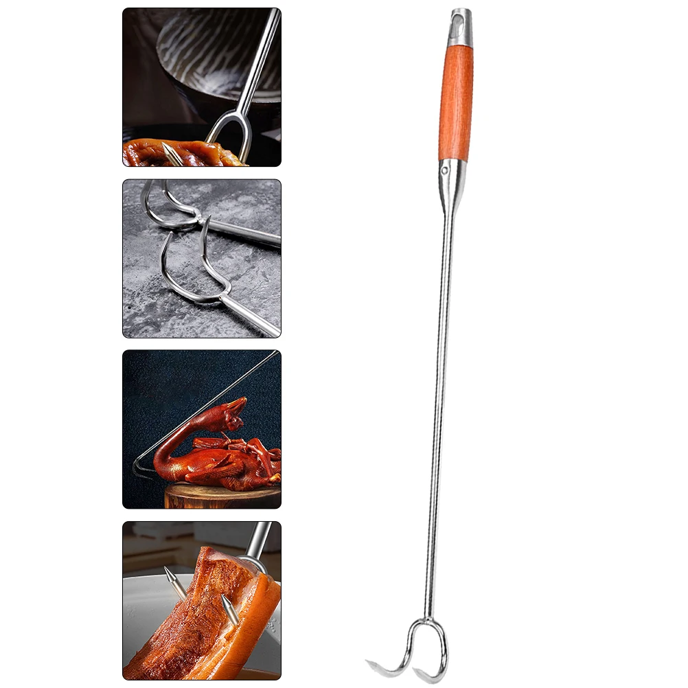 

Stainless Steel Meat Hook Bbq Grill Barbeque Food Flipper Daily Use Accessories Utensils Barbecue Grilling Accessory