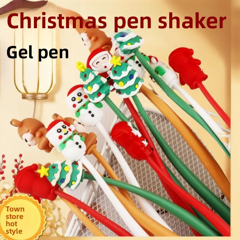 

Christmas Silicone Cartoon Rocking Music Gender Neutral Pen Student Black Signature Fountain Pen Christmas Stationery Small Gift