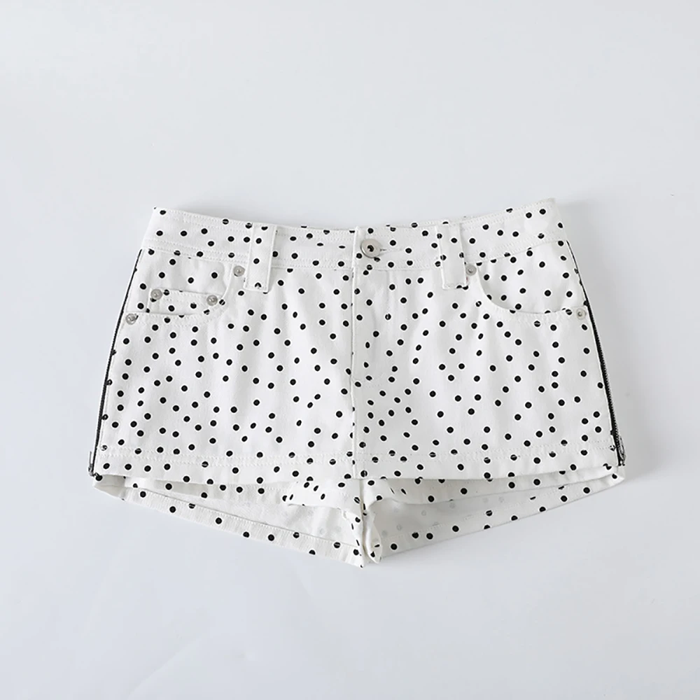 100% Cotton Polka Dot Women's Mini Skirt, Elegant Commuter High-Waisted Skirt-pants with Anti-Exposure Spring 2026 New Y2K