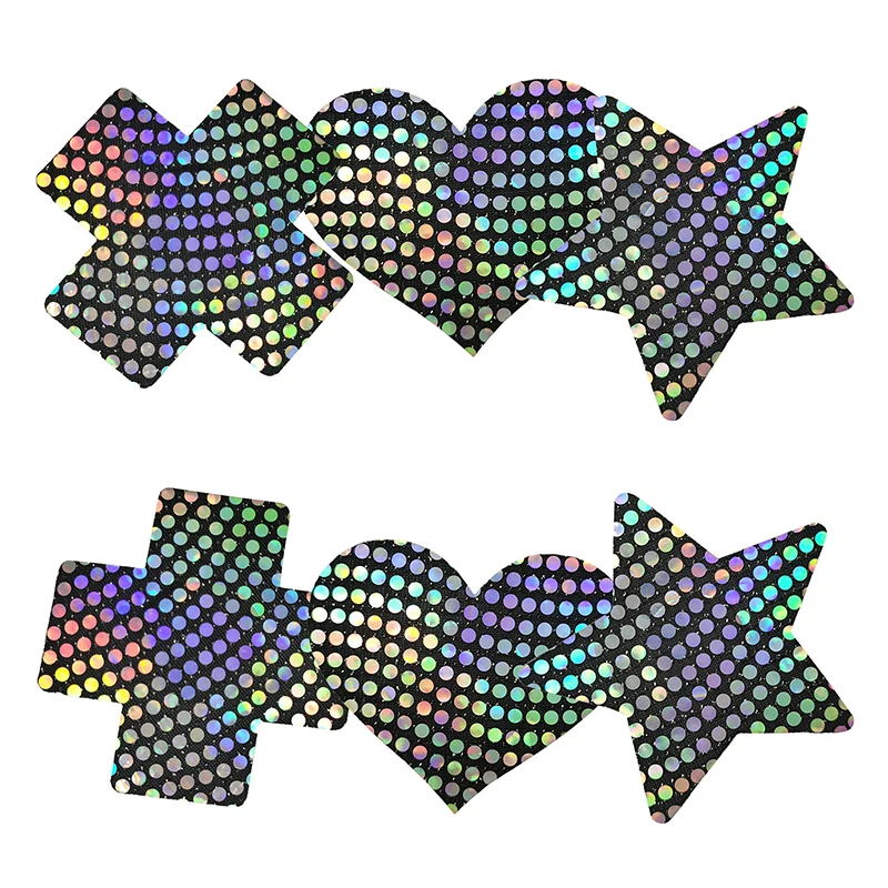 

Ultra-thin Laser Sexy Sequins Chest Sticker 1 Pairs Breast Pasties Nipple Cover Breathable Disposable Invisible Bra Adhesive