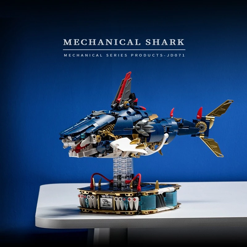 기계 상어 JD071 퍼즐 모델 바다 동물 빌딩 블록 어린이를위한 지능 개발 장난감