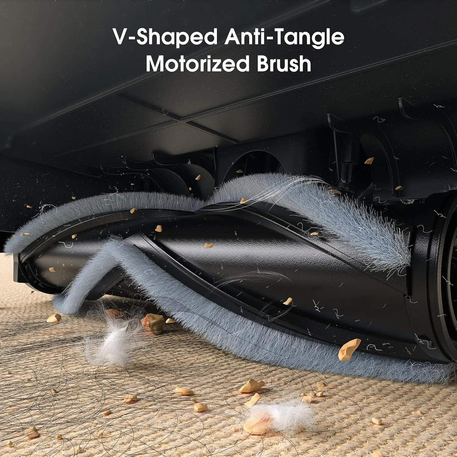 무선 진공 청소기, 30Kpa 스틱형 진공 청소기, 엉킴 방지 브러시 및 녹색 헤드라이트, 자립형, 최대 45분 작동, 와이어