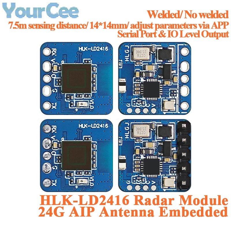10PCS/1PC HLK-LD2416 24G Human Presence Sensing LD2416 Radar BLE Module Smart Home Micro-Motion and Stationary Detection Module