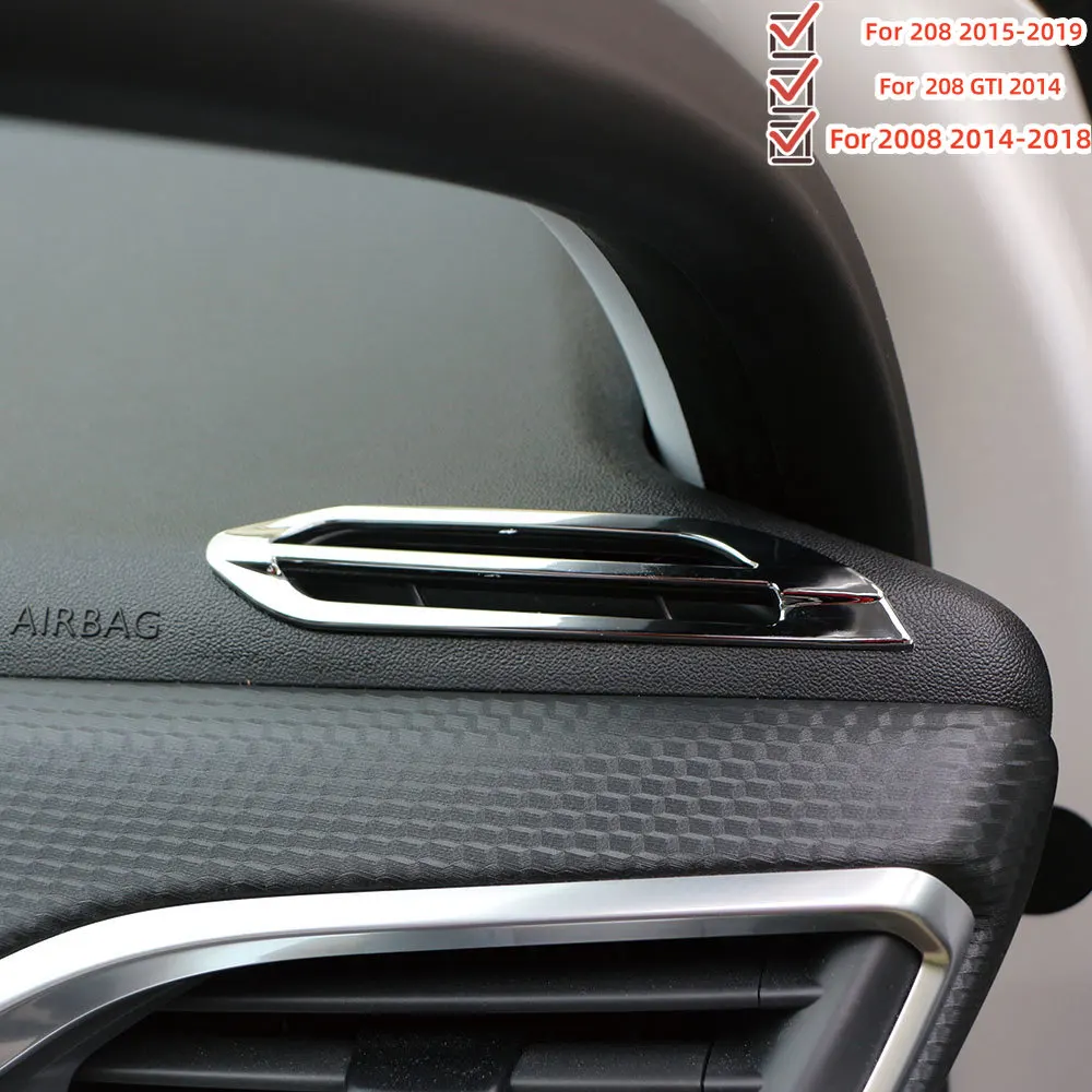 Car AC Vent Cover Trim for Peugeot 208 2015-2019 2008 2014 - 2018 208 GTI 2014 LHD Front Air Conditioning Outlet Sticker Acc.