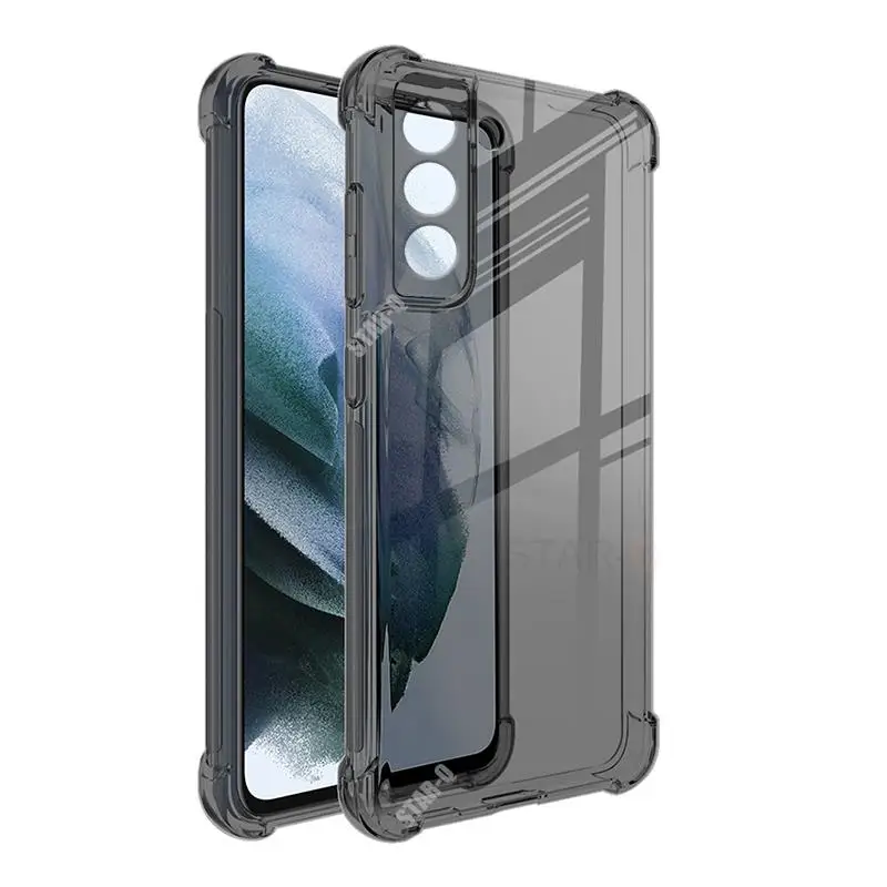 S 22 21 Airbag-funda negra transparente para Samsung Galaxy S21 FE S22 Plus S23 Ultra 5G 2022, funda de silicona suave transparente a prueba de