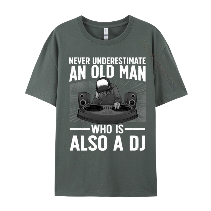 Cool DJ Art For Grandpa Dad DJ Turntable Music Disc Jockey Male Newest Family Tops T Shirt Premium Cotton Tshirts Fitness Tight