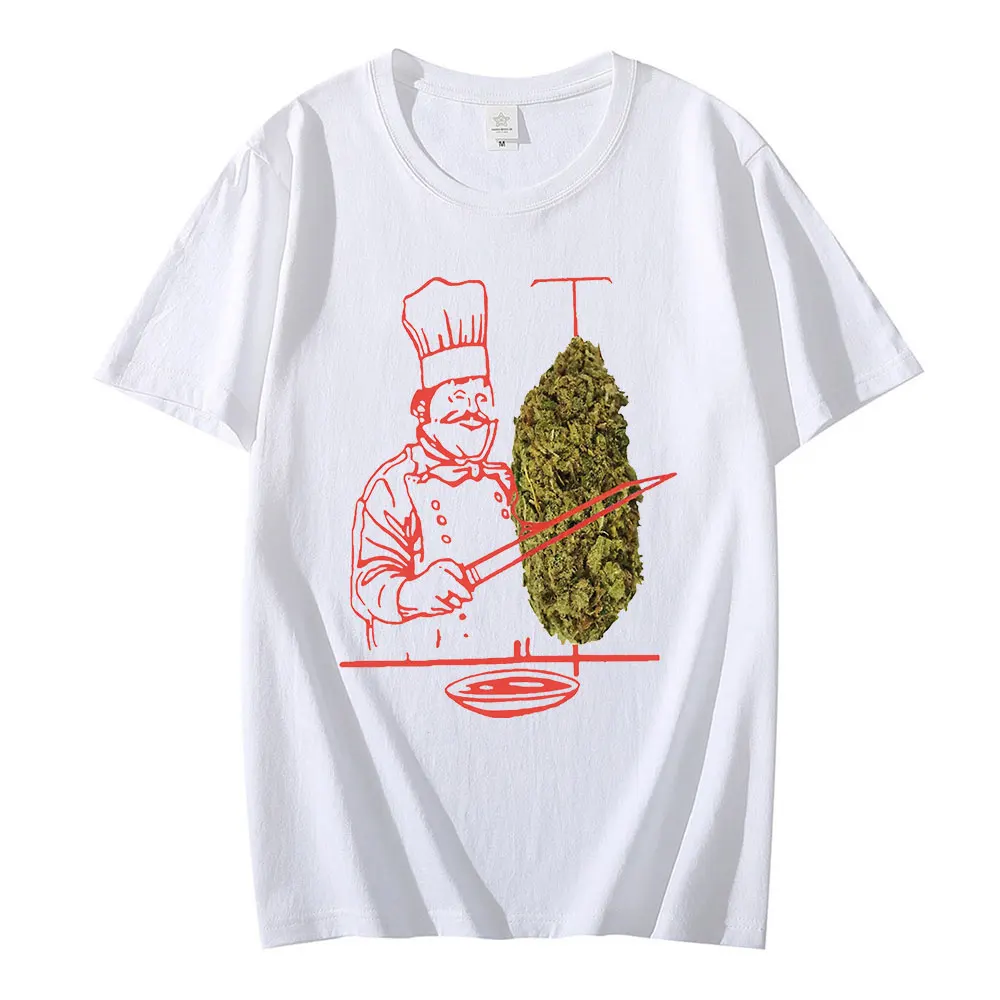 Funny Doner Kebab Weed Graphic Men T-Shirt Pure Cotton Short Sleeve T-shirts Summer Tee Shirt Oversize Harajuku Streetwear Tops