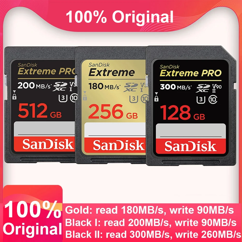 Extreme PRO SD Flash Memory Card 1TB 512GB 256GB 128GB 64GB 32G SDH SDXC UHS-II UHS-I C10 U3 V30 4K V90 8K Full HD Video Camera