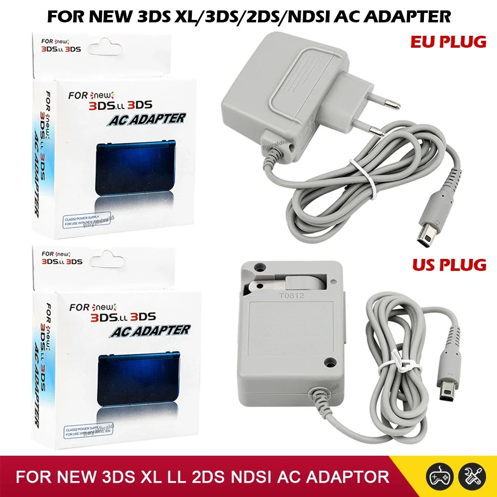 NEW EU US Plug Charger AC Adapter 100V-240V For NEW 3DS XL LL AC Power Supply For DSi DSi XL 2DS 3DS 3DS XL Game Console