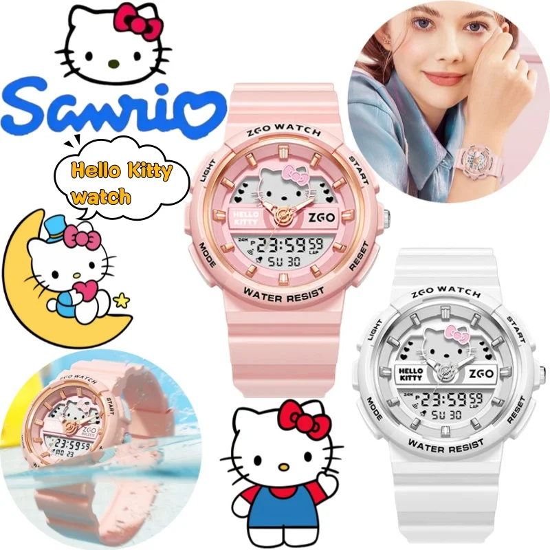 

New Sanrio Hello Kitty watch with creative high appearance anime cartoon print waterproof for students sports girls quartz watch