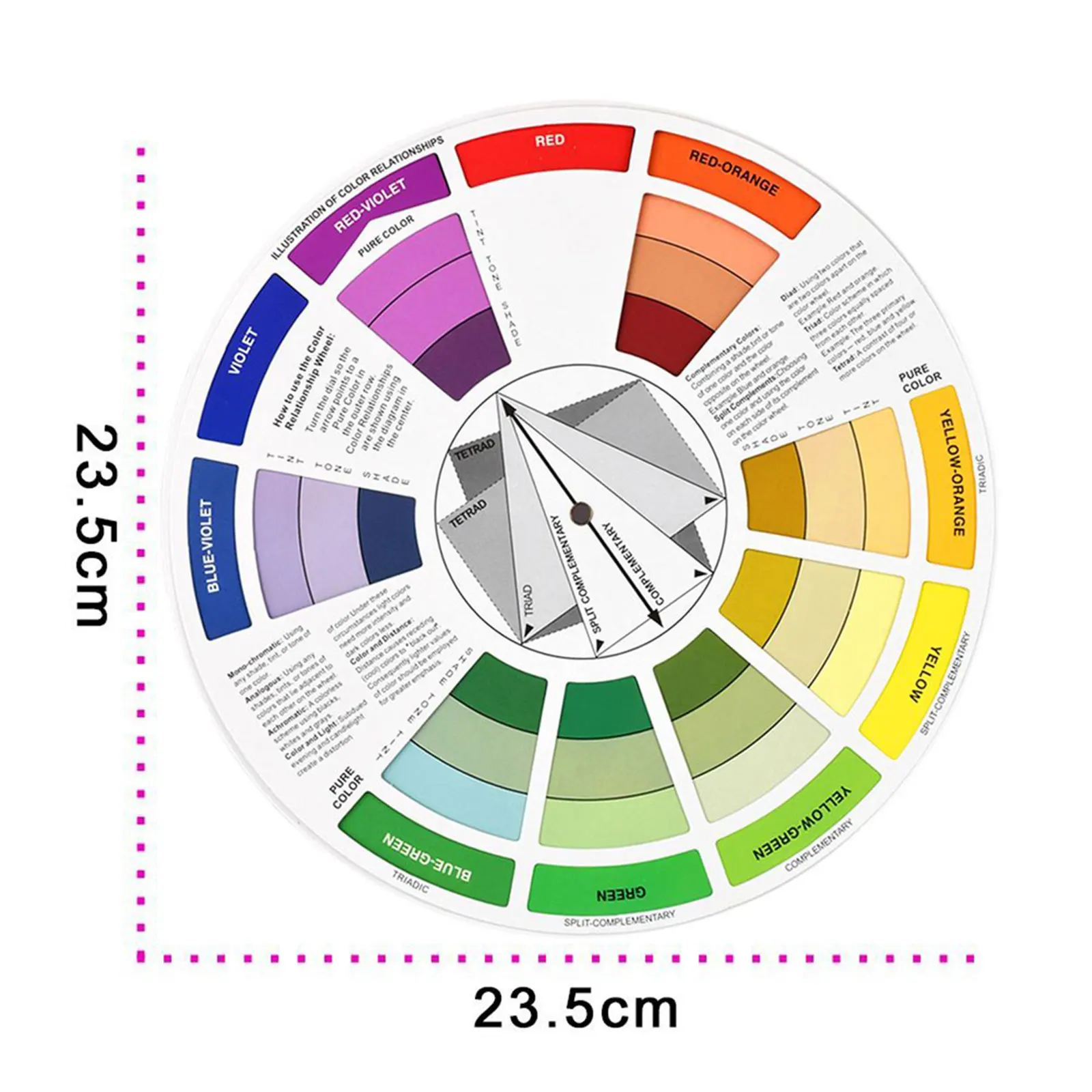 Round Color Card Pigment Wheel Professional Color Wheel Color Tool