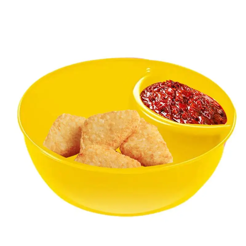 Chip And Dip Serving Tray Anti-Soggy Divided Cereal Serving Dish Serving Cracker Bowls Divided Platters Sauce Dipping Dish Soup