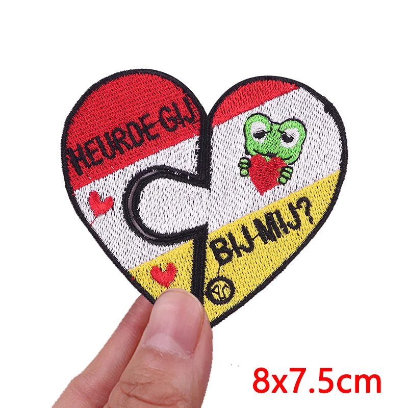 NIEUWE Oeteldonk embleem borduurpatches voor kleding naai applique DIY vijfpuntige ster liefde hart opstrijkbare patches voor kleding