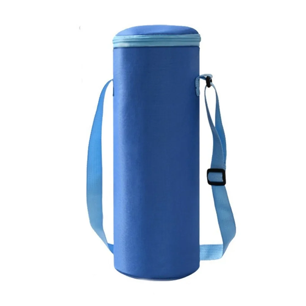Sac isotherme en tissu Oxford pour bouteille d'eau, housse de protection pour thermos avec bandoulière, garde au chaud et au froid