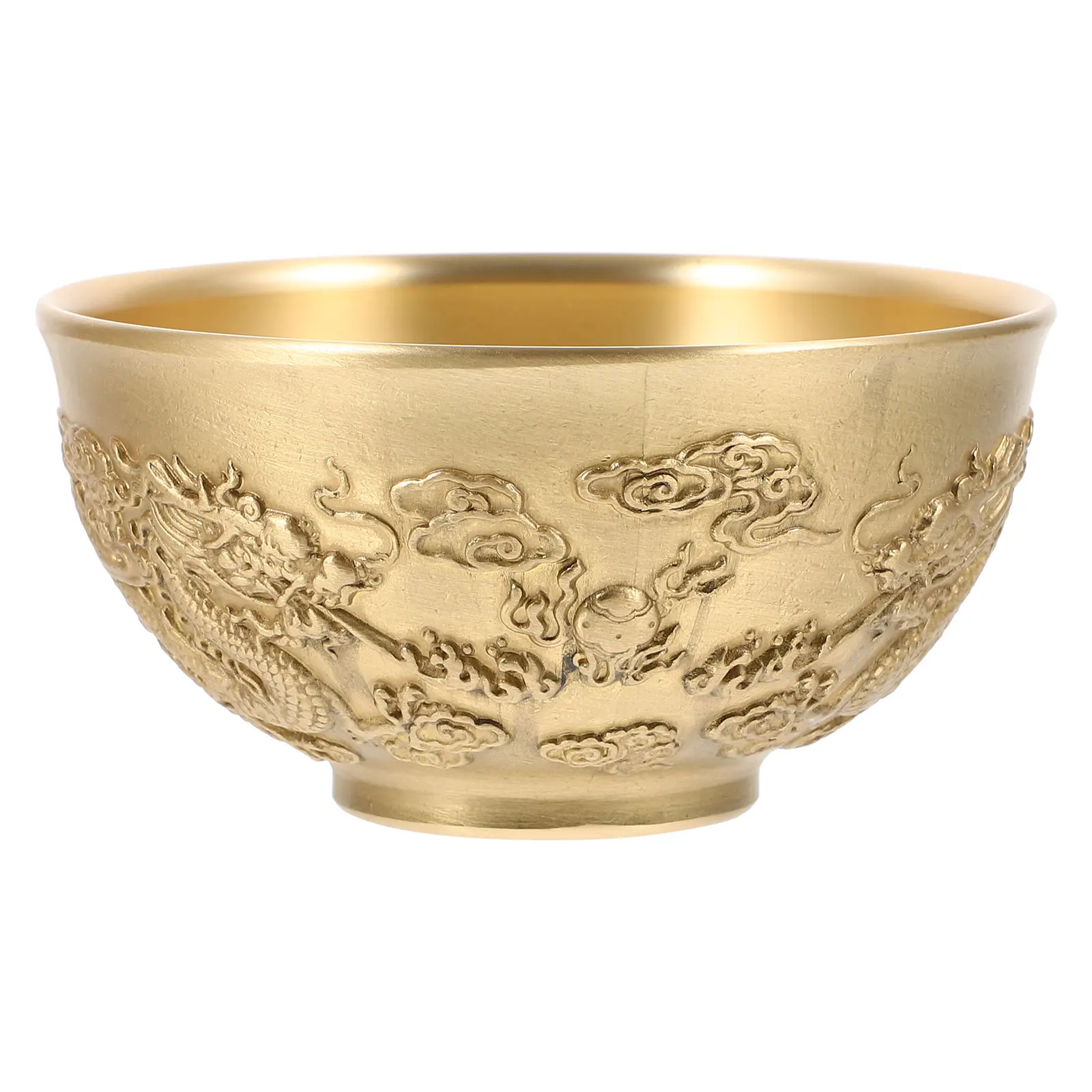 

Copper Treasure Basin Metal Vintage Treasure Bowl Decorative Fortune Basin Storage Desktop Office Adornment Offering Bowl