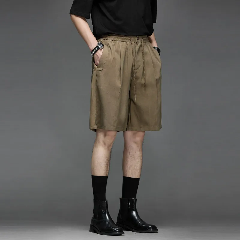 High Quality 93 Modal Japanese Style Green Advanced Sense Simple Fashion Five-Point Straight Men's Casual Shorts