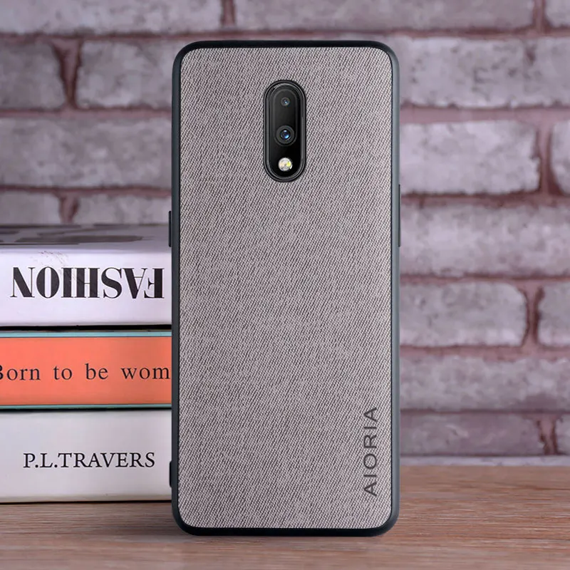 Case for Oneplus 7 Pro coque Luxury textile Leather skin soft TPU hard PC phone cover for Oneplus 7 Pro case funda