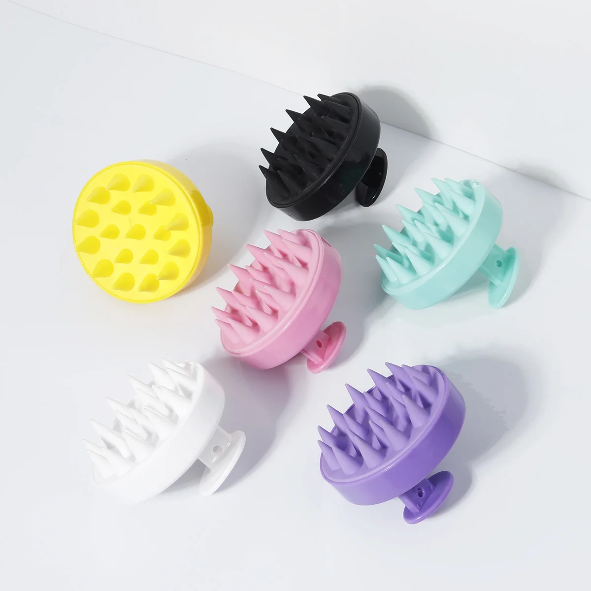 

100Pcs silicone soft shampoo brush scalp massage comb thoroughly clean scalp body massage brush hair salon hair brush
