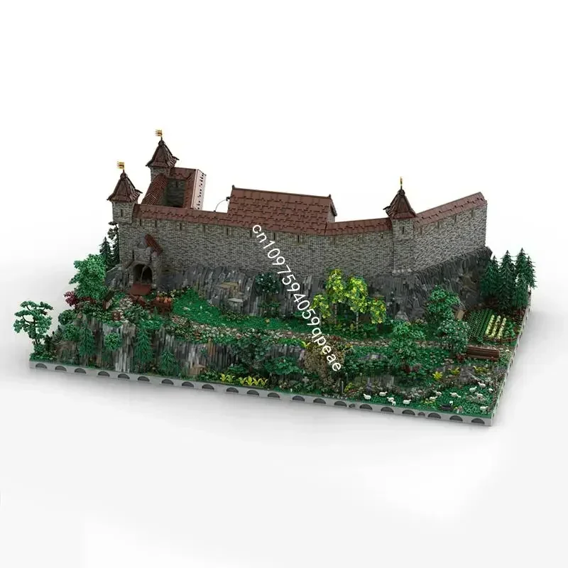 New 81209Pcs Moc European Medieval Street View Castle Hohengerold Building Block Model Diy Creative Ideas BrickToy Birthday Gift