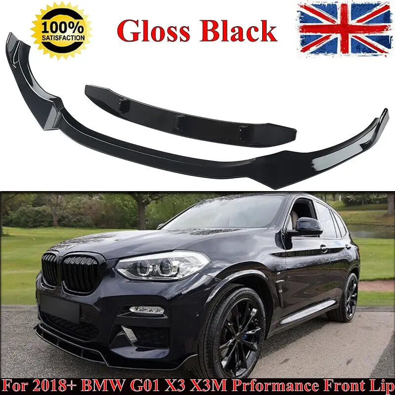 MAGICKIT FOR BMW 2018+ X3 G01 X4 G02 X3M X4M LOOK M PERFORMANCE SPORT FRONT SPLITTER LIP GLOSS BLACK Car Accessories Tools