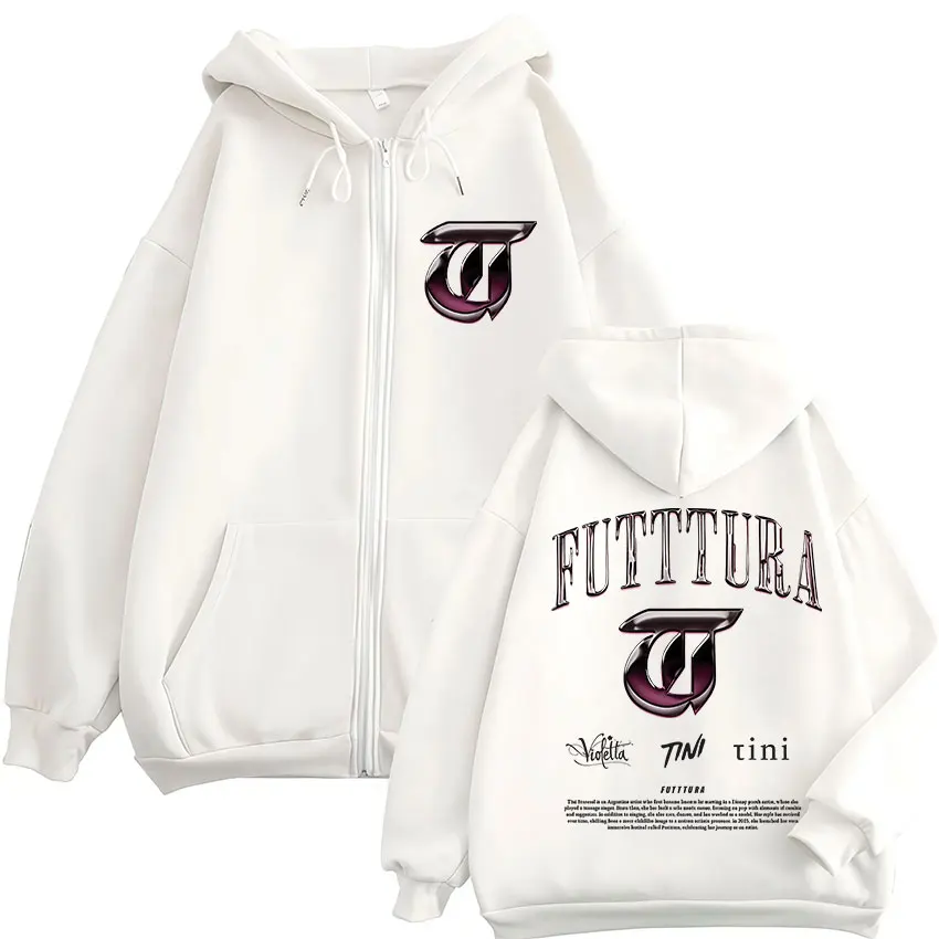 ألبوم جولة المغني الصغير STOESSEL Fectura 2025 قلنسوة بسحاب سترة هاراجوكو الجمالية بلوزات موضة كبيرة الحجم بغطاء للرأس بسحاب