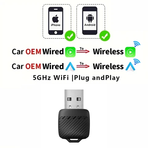 Новый Адаптер Mini CarPlay Box 2-в-1 (2025) С Bluetooth И Android Auto, Smart Box Plug & Play Для Большинства Автомобилей