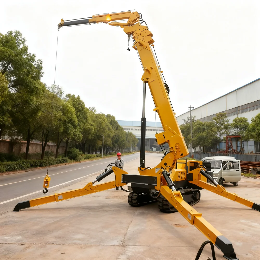 Innovative Hydraulic Spider Crane 3ton Diesel Engine Spider Crane Compact Foldable Design Ideal for Urban Construction Sites
