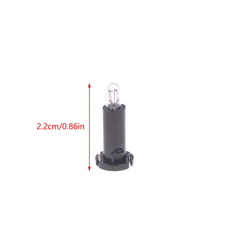 Paquete único de luz de tablero T4 de 22 mm para automóviles, bombillas de 14 V 1,4 W en casquillo negro