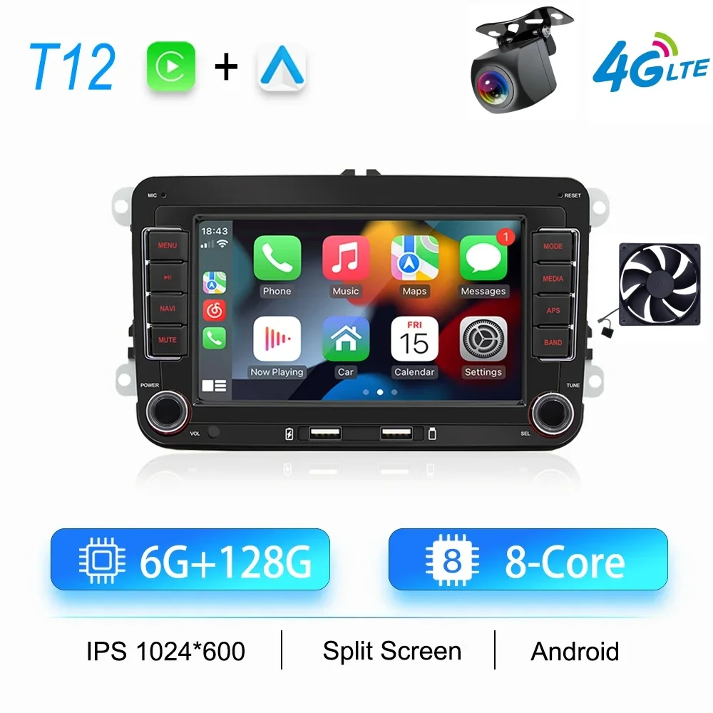 2Din Autoradio Android voor Volkswagen Golf 5 6 Polo Passat B6 B7 CC Skoda Jetta Universele Multimedia Carplay Wifi GPS Navigatie