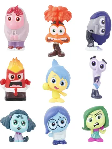 9pcs/Set Mini Inside Out 2 Action Figure Toy Cartoon Movie Joy Anxiety Anger Sadness Disgust Fear Model Doll Figurines Kids Gift