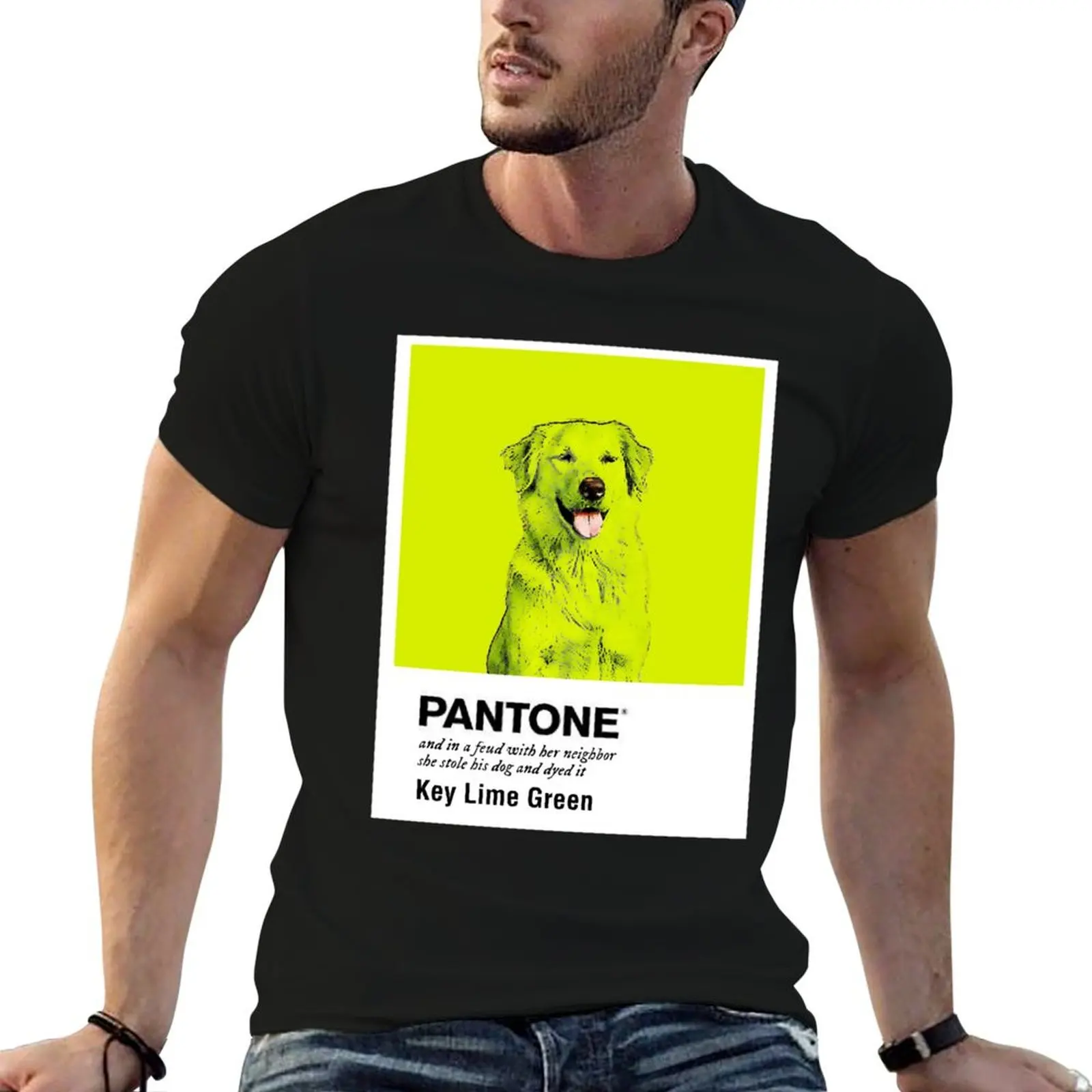 

Key Lime Green Dog (Bright variant) T-Shirt quick drying plus size clothes for a boy funny t shirts for men