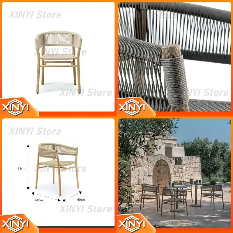 Outdoor Leisure Tables and Chairs Set for Courtyard Balcony Villa Hotel Restaurant Rattan Furniture 3 Piece Set Garden Patio