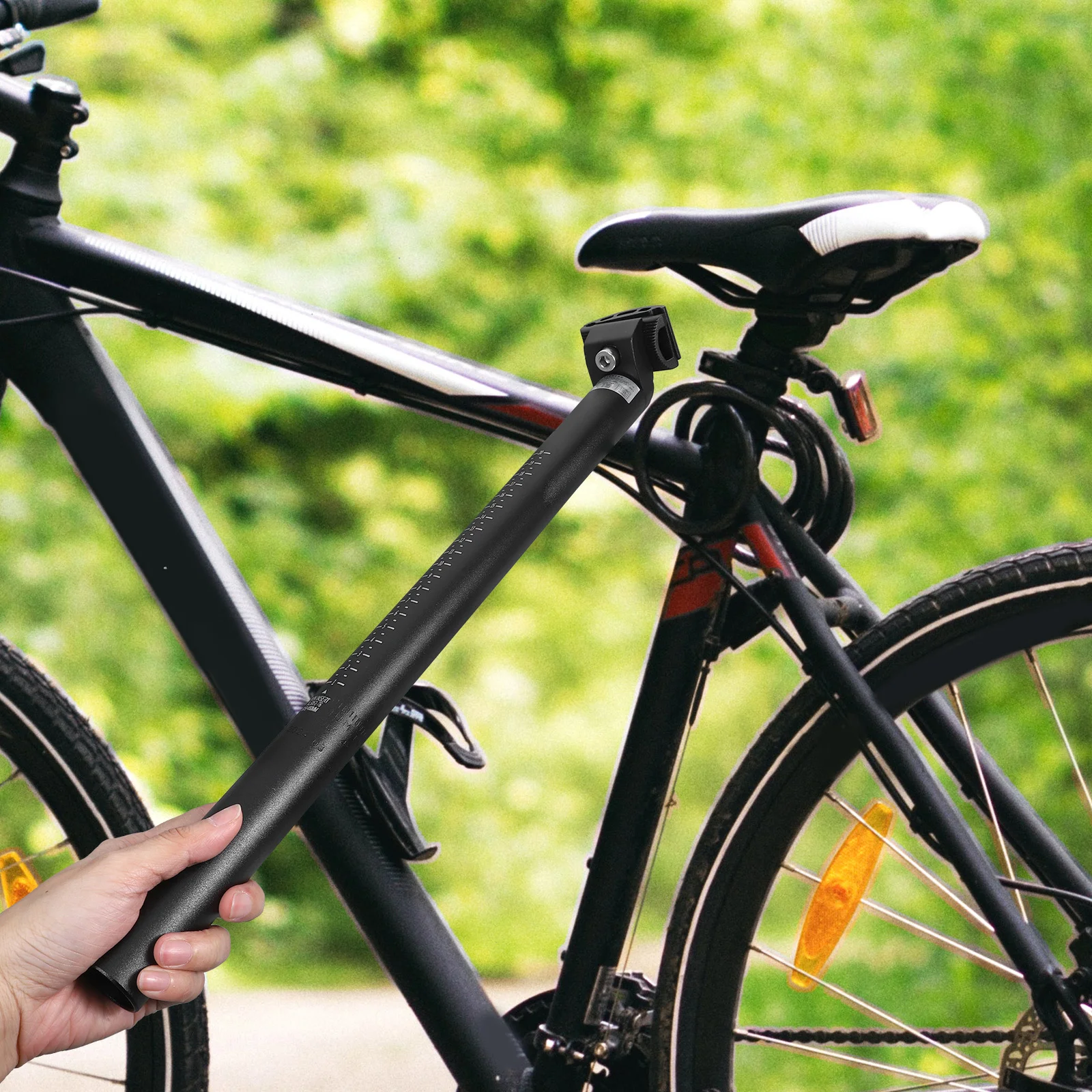 

Bicycle 30.4X450Mm Black Aluminum Alloy Matte Finish Adjustable For Road Track Downhill Fixed Gear Bikes Bike