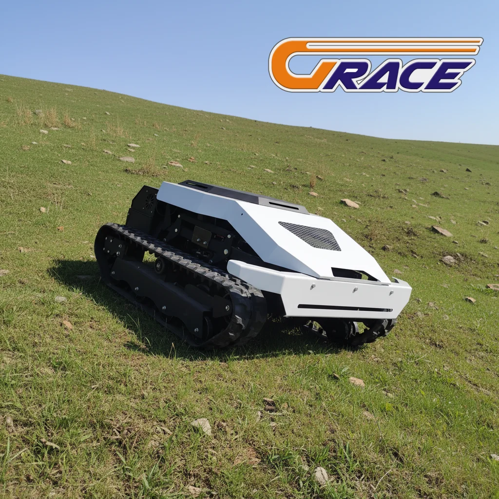 

Cordless Remote Control Lawn Mower with Obstacle Sensing GPS Tracking Quiet Operation Adjustable Cutting Height for Residential