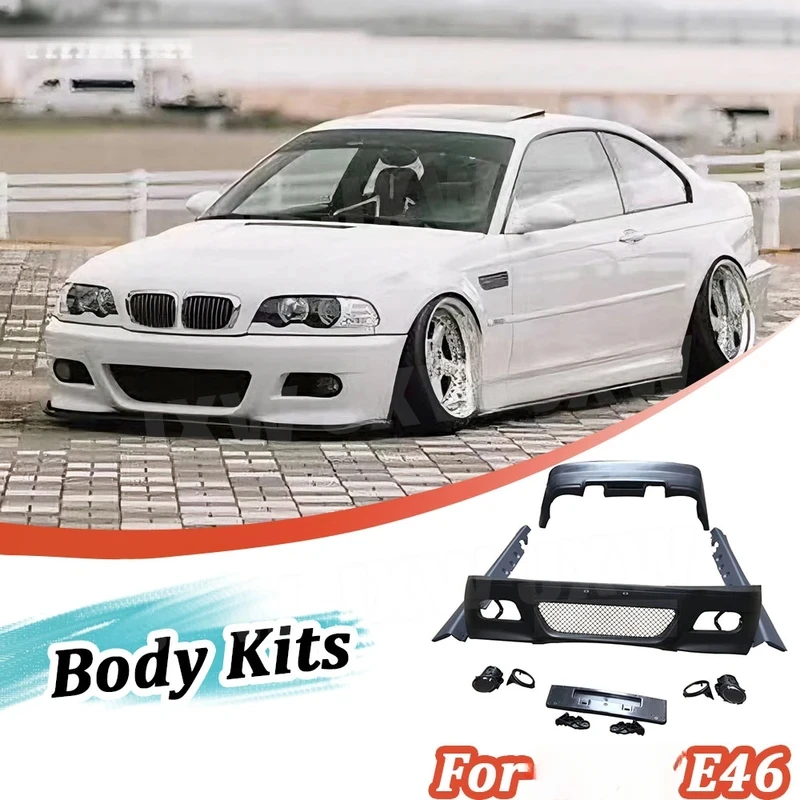 

Комплект обвесов для автомобиля из полипропилена, неокрашенный: передний бампер, задний бампер, боковые пороги, накладки для тюнинга в стиле E46 M3.