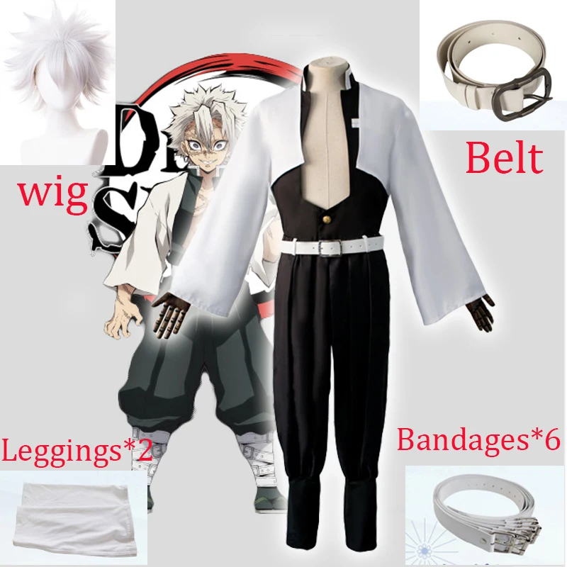 

Anime Demon Slayer Cosplay Costume Kimetsu no Yaiba Uzui Tengen Himejima Kyoumei Shinazugawa Sanemi Cosplay Costume Set and Wig