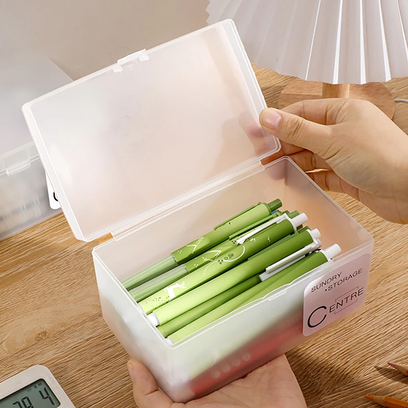 Transparent Plastic Box Kpop Photo Card Storage Box Translucent Kpop Photo Card Storage Box Desktop Cosmetic Storage Organizers