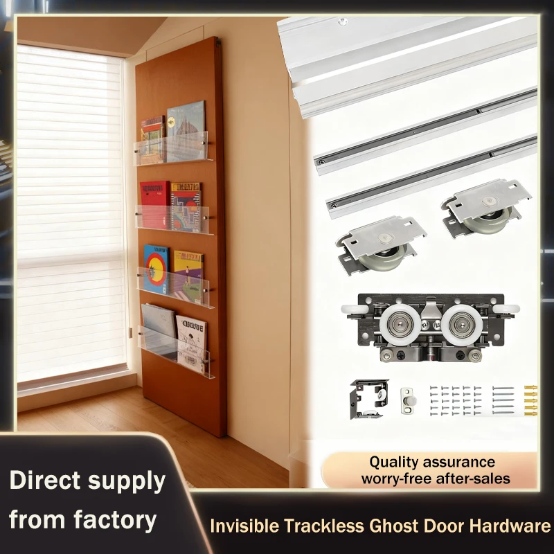 

Summit No Track Ghost Door Invisible Track Hardware With Hanging Slide Buffer Damping Two Way Buffer For Wood And Sliding Doors
