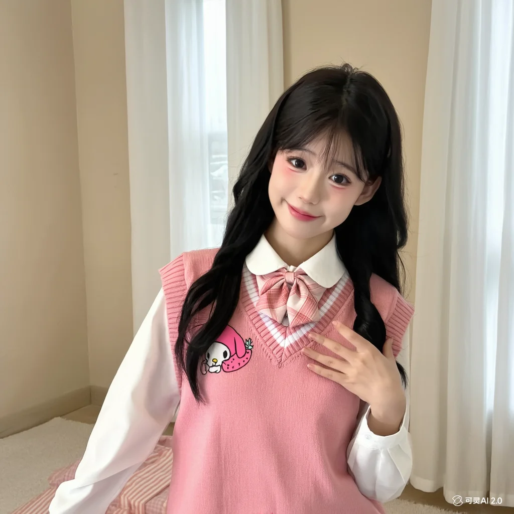 Kuromi Weste Kawaii Cinnamoroll Stickerei Stricken My Melody College Ärmellos Außenpassform Nische All-Match Literaturpullover