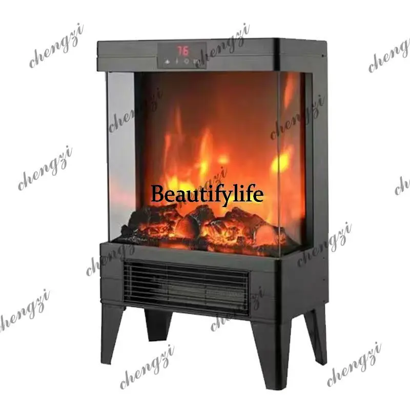 P182 European heating fireplace simulated charcoal burning flame, heightened model 2000W three-second heating fireplace