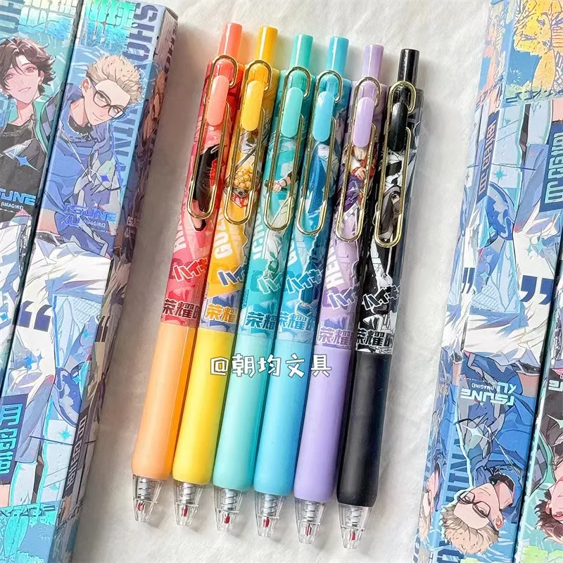 Random 3Pcs Anime ballpoint pen Cartoon Gel Pen back to school office stationery supplies children\'s day gift