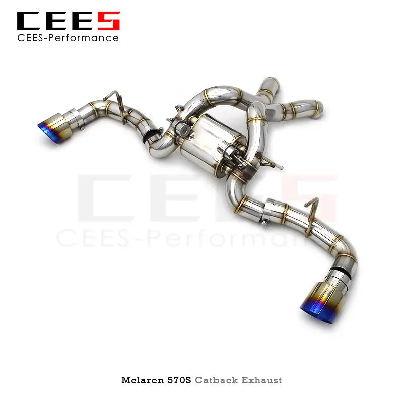 

cees Exhaust System For Mclaren 570S 3.8 2015- Racing Car Catback Muffler Pipe 304Stainless Steel escape Car Catback Exhaust