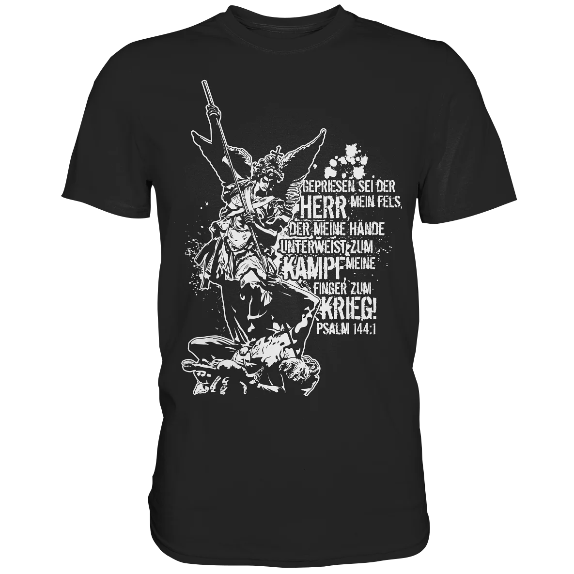 

The Archangel Defend Us In Battle. St.Michael Destroy The Devil T Shirt. Short Sleeve 100% Cotton Casual T-shirt Loose Top S-3XL