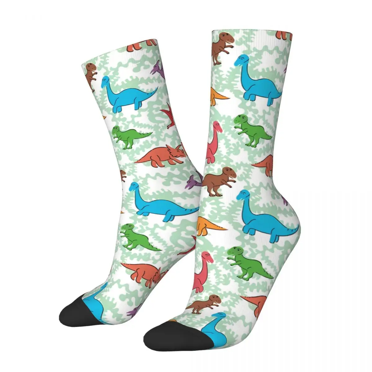 Classic Happy Men's Socks Retro T. Rex Dinosaurs Street Style Casual Crew Sock Gift Pattern Printed