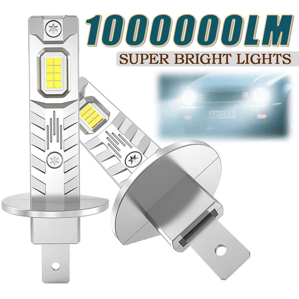

2PCS H1 LED Headlight Bulbs CANBUS 800000LM Super Bright Car Headlamp Fog lights Mini Size Wireless Auto Spotlights Lamp 12V 24V