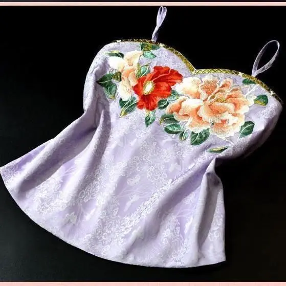 

Plus Size Floral Embroidered Satin Hanfu Vest - Summer Boho Chic Camisole Women's Loose Causal Tank Tops