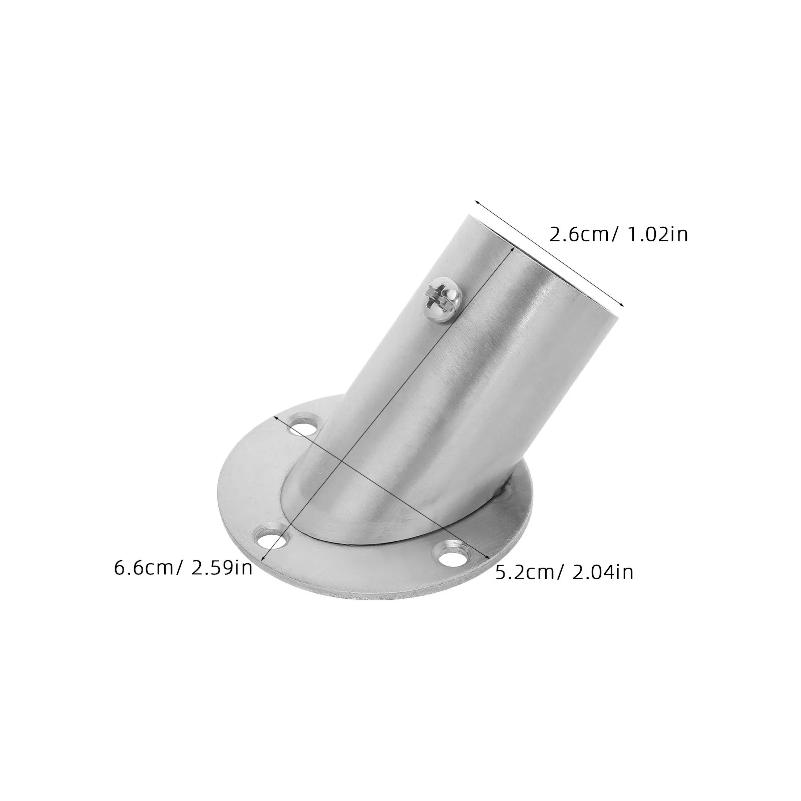4Pcs Closet Rod Flange Brackets Stainless Steel Heavy Duty Wall Mount Support Holder for Wardrobe Rail Closet Rod Socket Holder